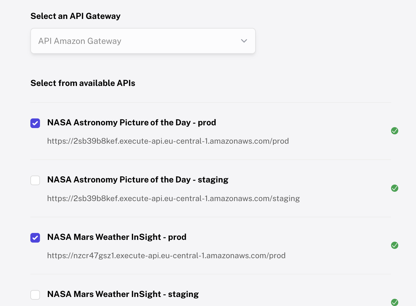 Fine-grained API specification view showing specific endpoints