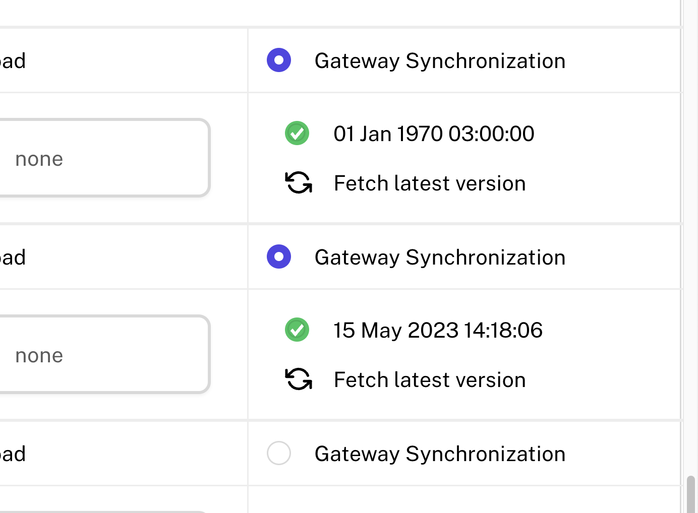 API management synchronization configuration