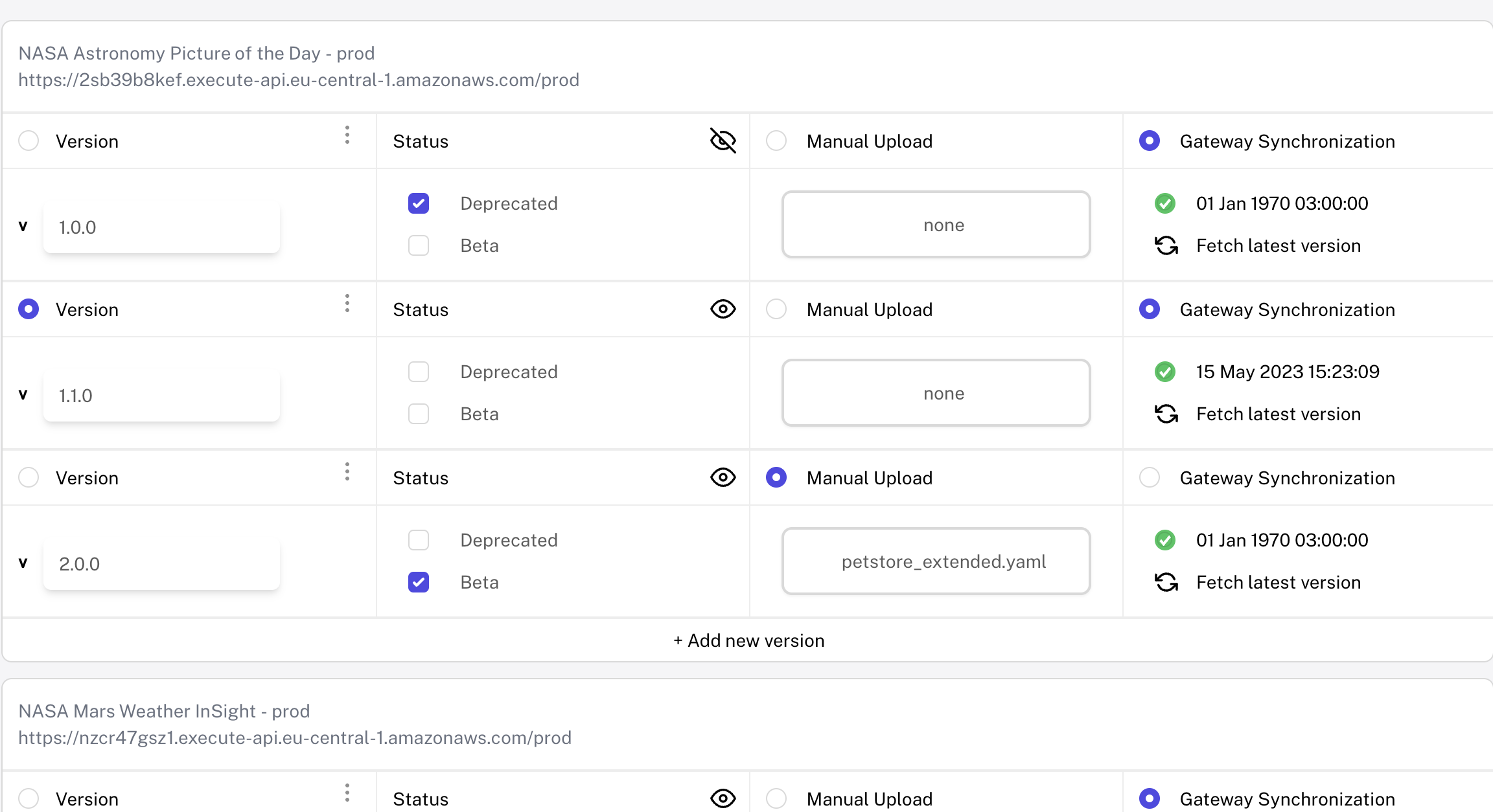 API specification viewer showing endpoints, try-out functionality and code samples