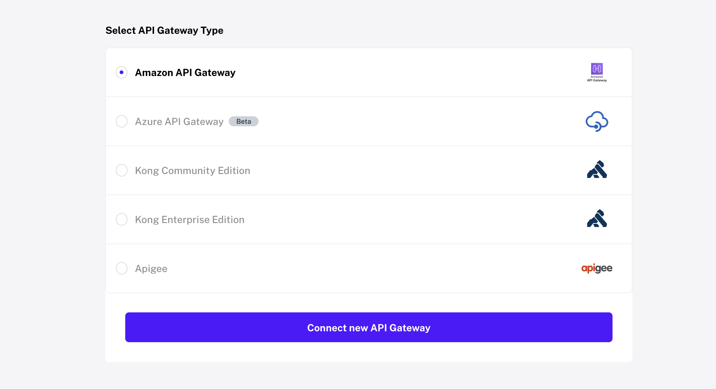 Gateway synchronization dashboard showing connected API gateways